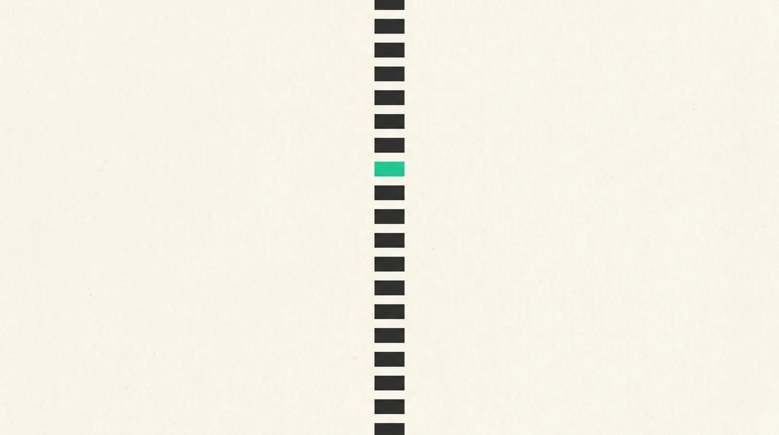 A column of small dark blocks representing status codes, with one near the middle in green.