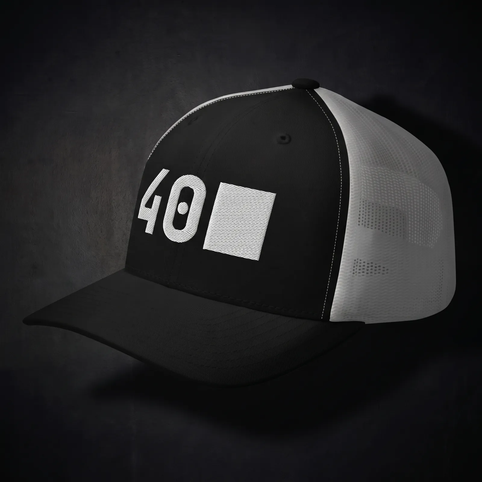 Motif 404 · Cap, Black with white mesh — view 1